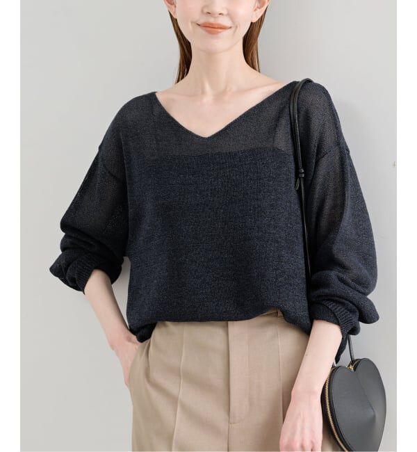 U by SPICK&SPAN「ペーパーヤーン2WAYプルオーバー」|ニット・セーター|