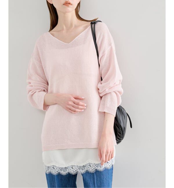 U by SPICK&SPAN「ペーパーヤーン2WAYプルオーバー」|ニット・セーター|