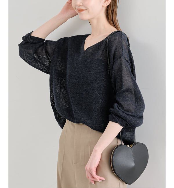 U by SPICK&SPAN「ペーパーヤーン2WAYプルオーバー」|ニット・セーター|