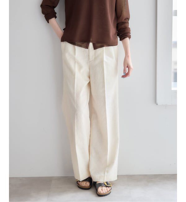 U by SPICK&SPAN「ジャガードタックパンツ」|その他|ホワイト