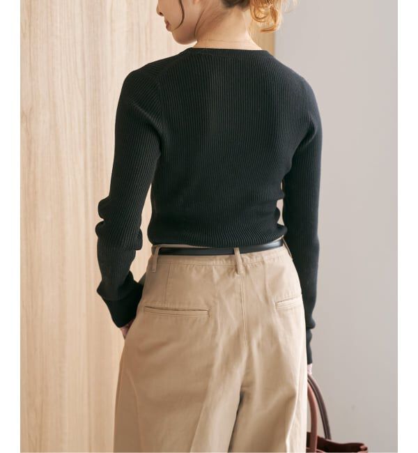 Spick and Span「《新色有り / 追加予約》ウォッシャブル クルーネックリブニット」|ニット・セーター|