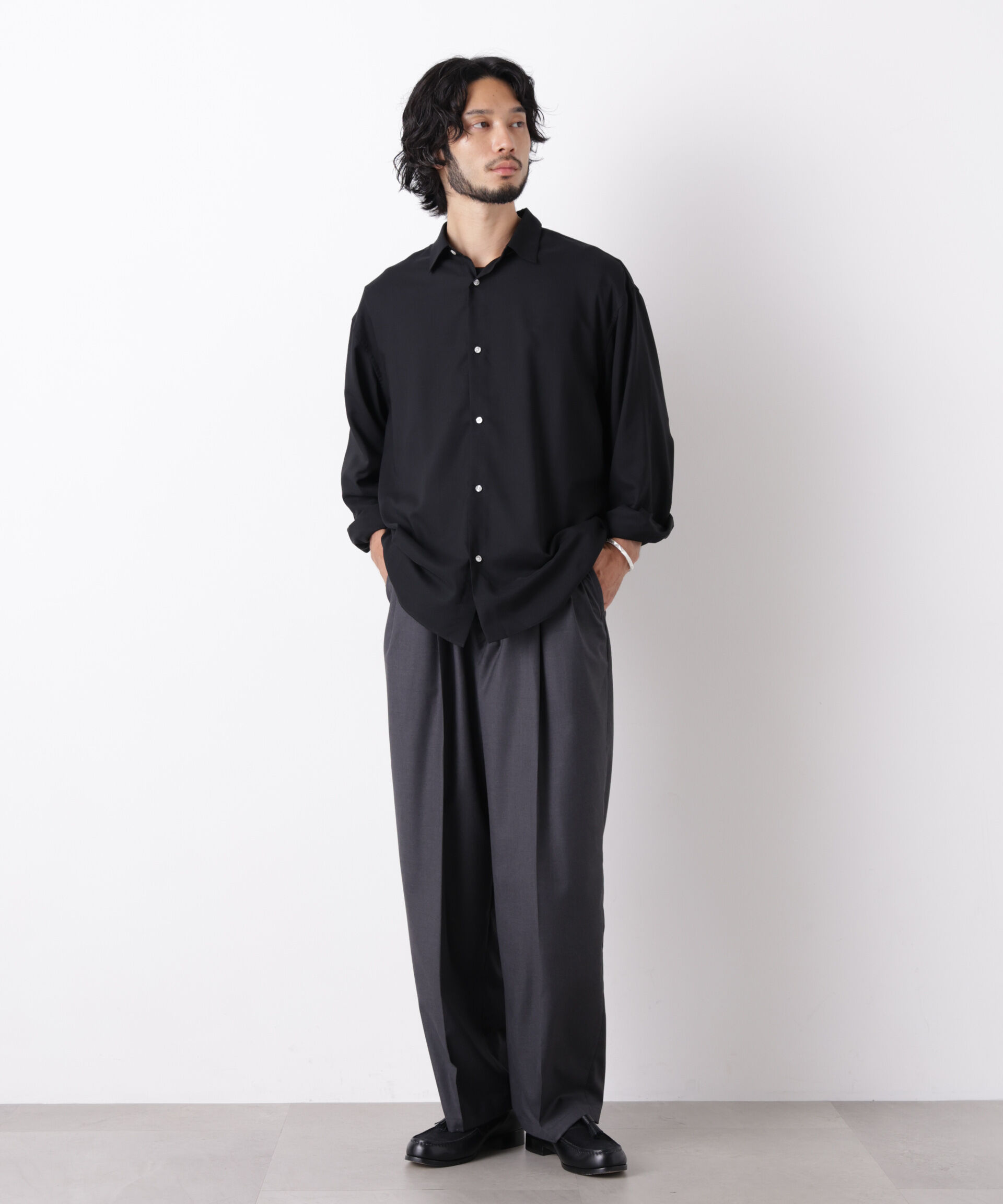  「｢OtoNANO｣LIM-BRESS ワイドシャツ 長袖」|シャツ・ブラウス|