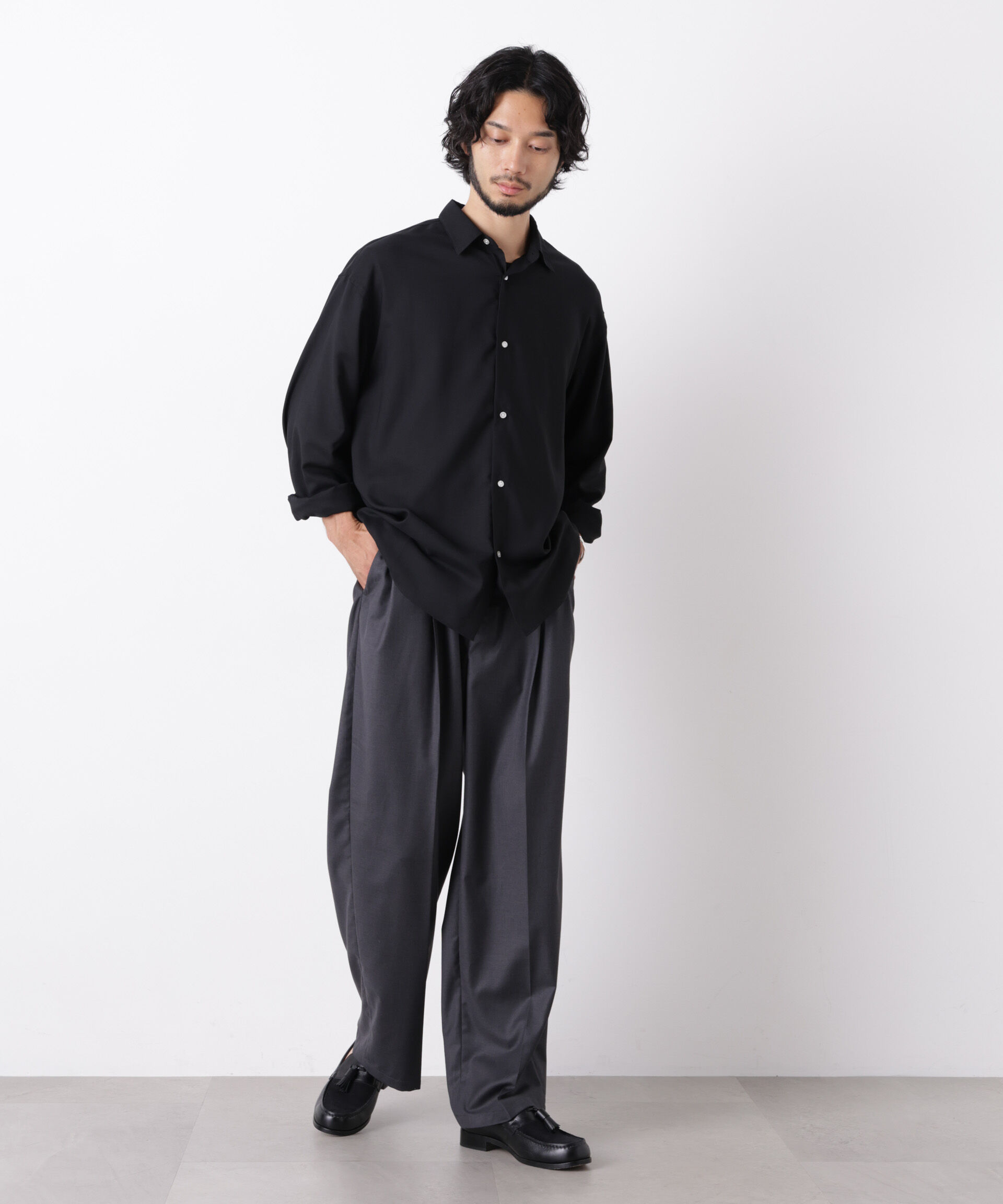  「｢OtoNANO｣LIM-BRESS ワイドシャツ 長袖」|シャツ・ブラウス|