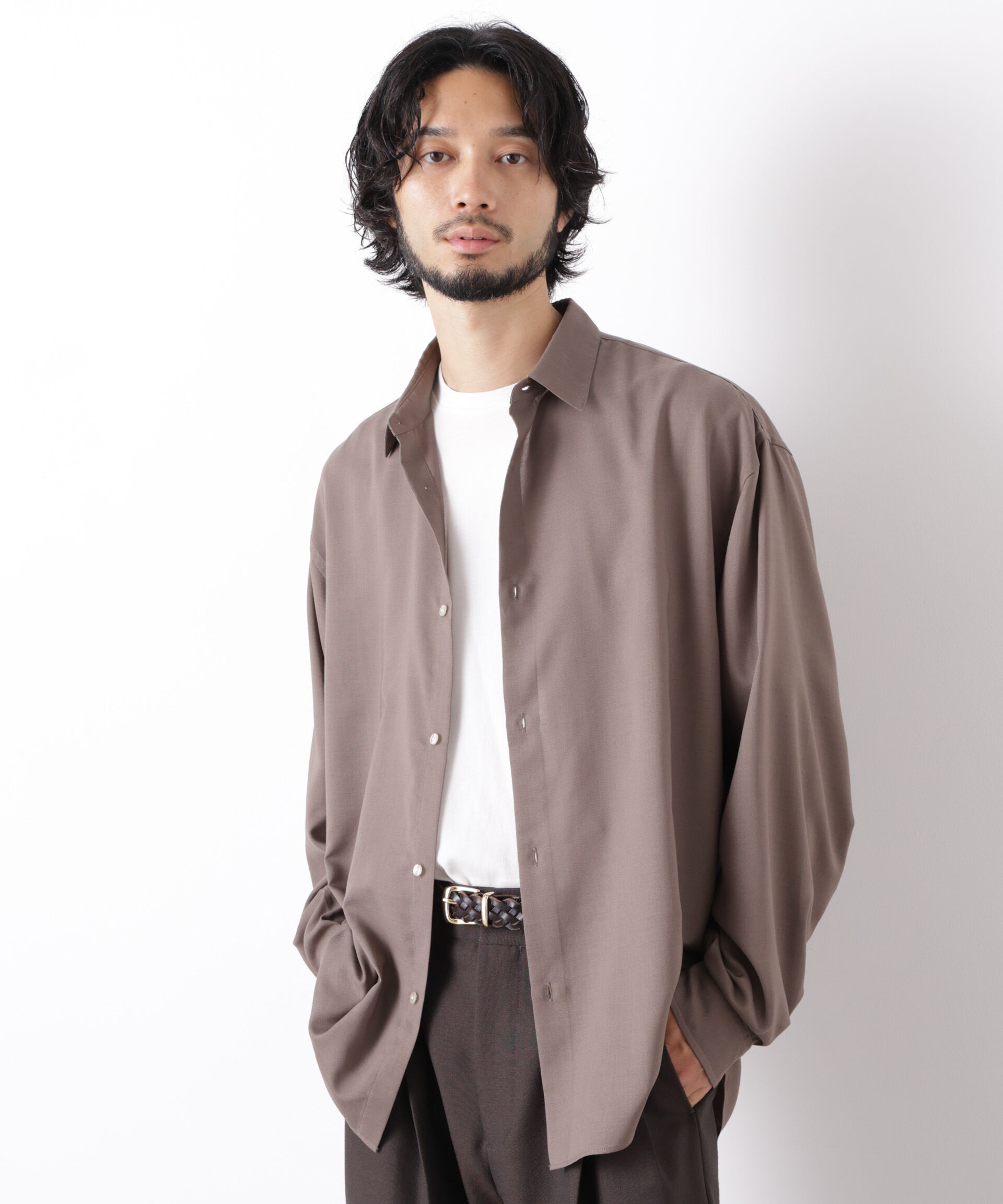 「｢OtoNANO｣LIM-BRESS ワイドシャツ 長袖」|シャツ・ブラウス|グレーベージ 2