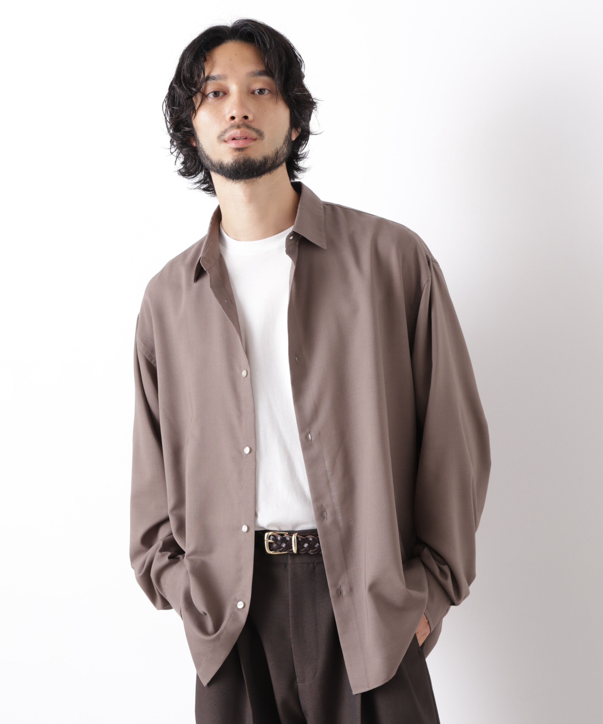  「｢OtoNANO｣LIM-BRESS ワイドシャツ 長袖」|シャツ・ブラウス|