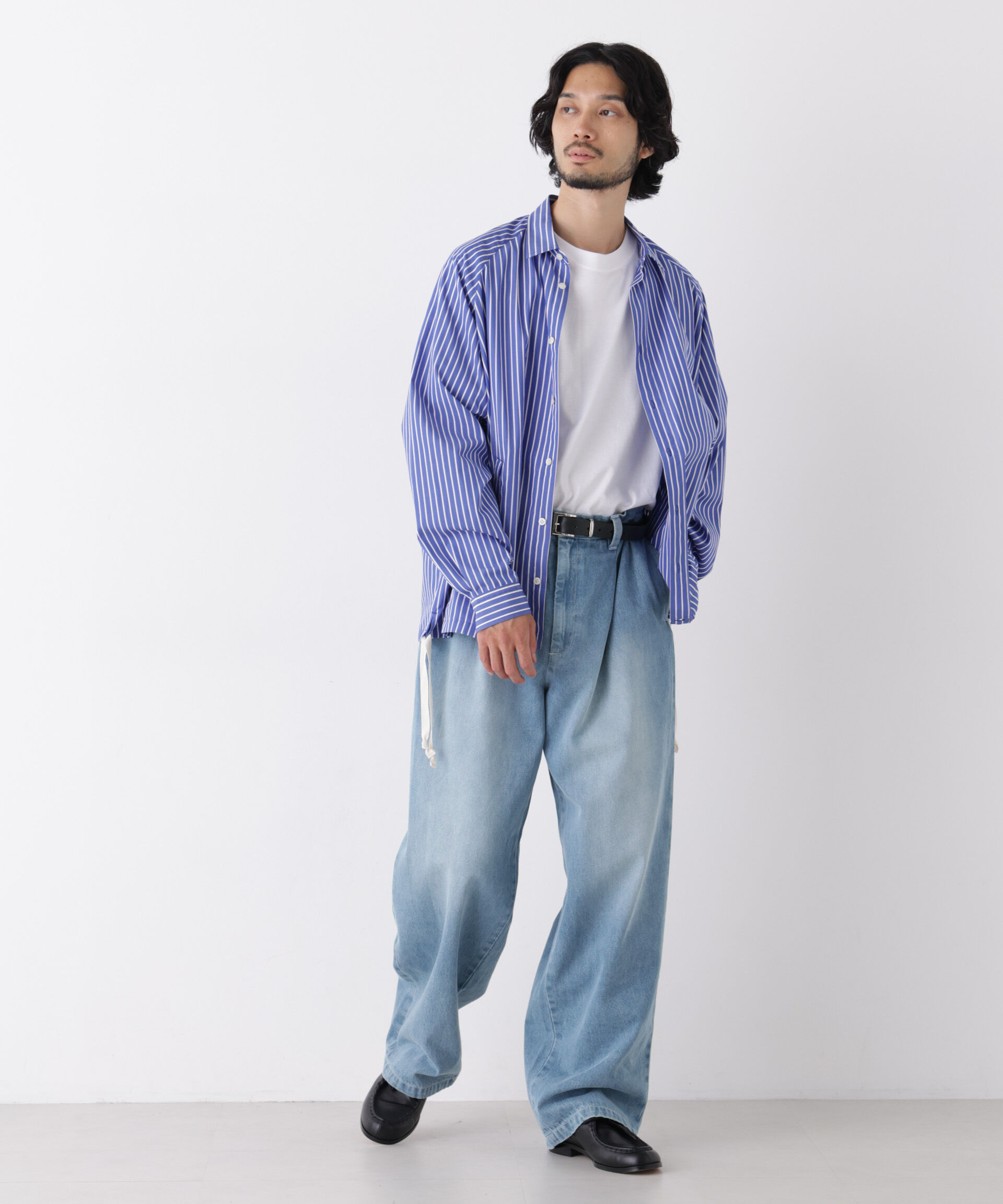 NANO universe「「OtoNANO」大人のワイドデニムパンツ」|チノ|