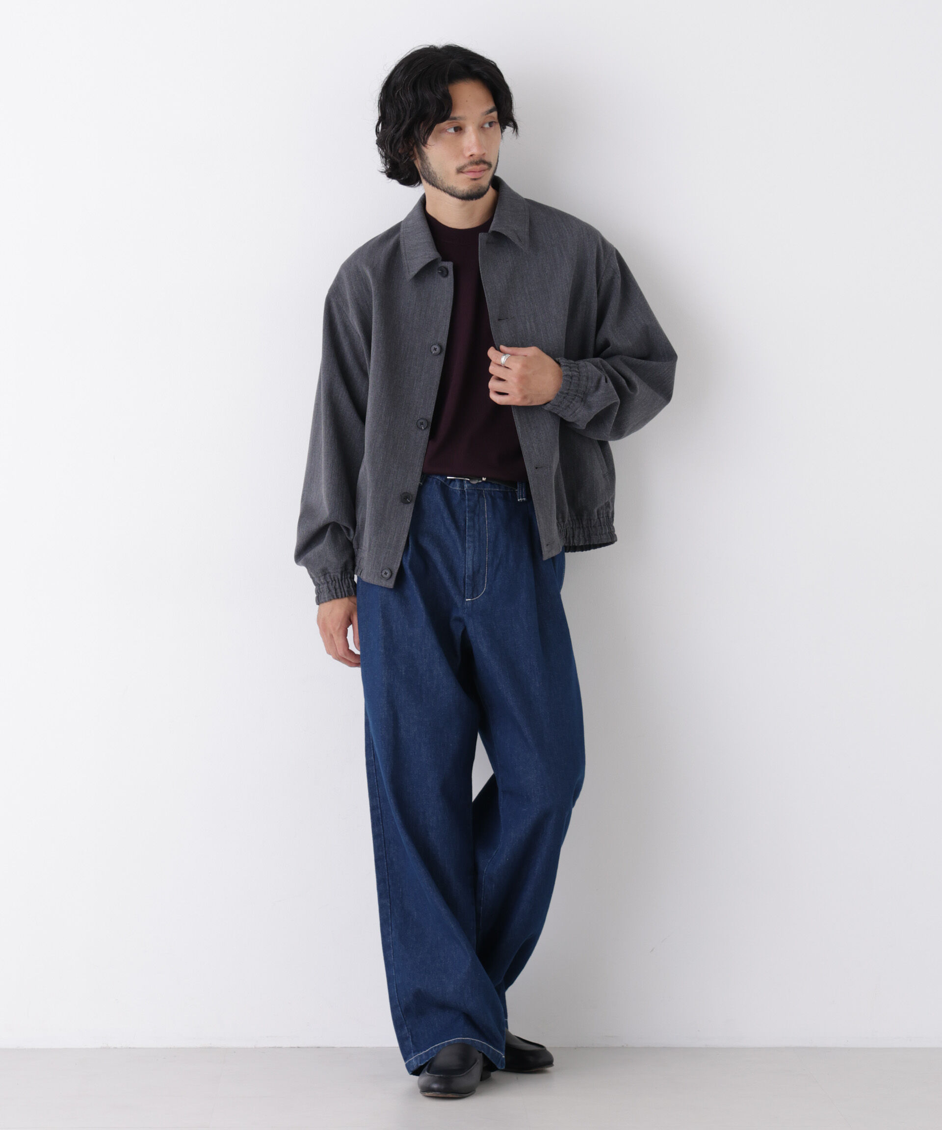 NANO universe「「OtoNANO」大人のワイドデニムパンツ」|チノ|