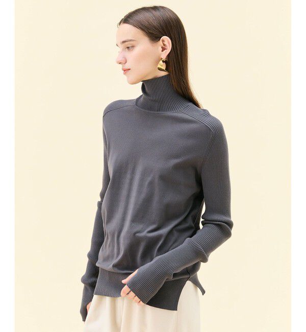 BEIGE,「【洗える】WILLOW / サムホールハイネックニット」|ニット・セーター|Warm Gray
