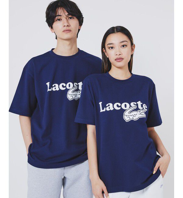 LACOSTE「【オンライン限定】鹿の子地リラックスフィットTシャツ」|Tシャツ・カットソー|ネイビー