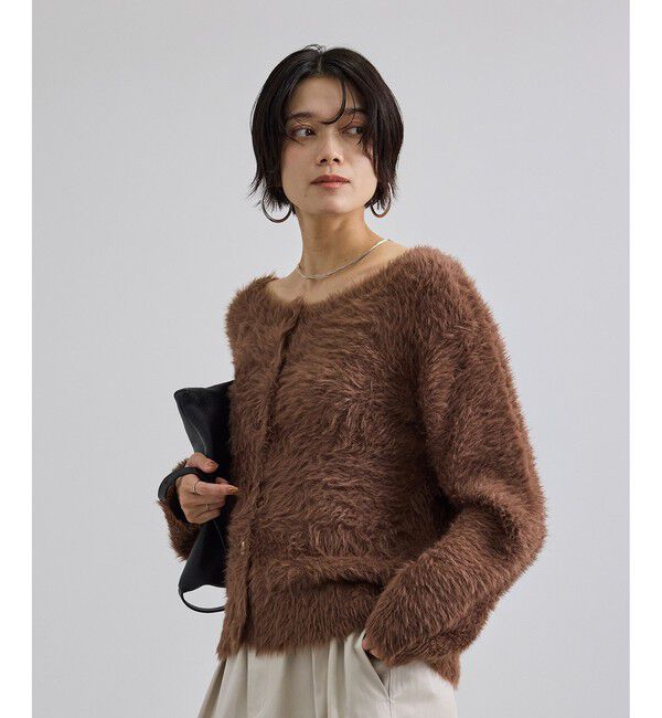 SALON adam et rope'「【WEB限定】シャギーヤーン2WAYカーディガン」|カーディガン|