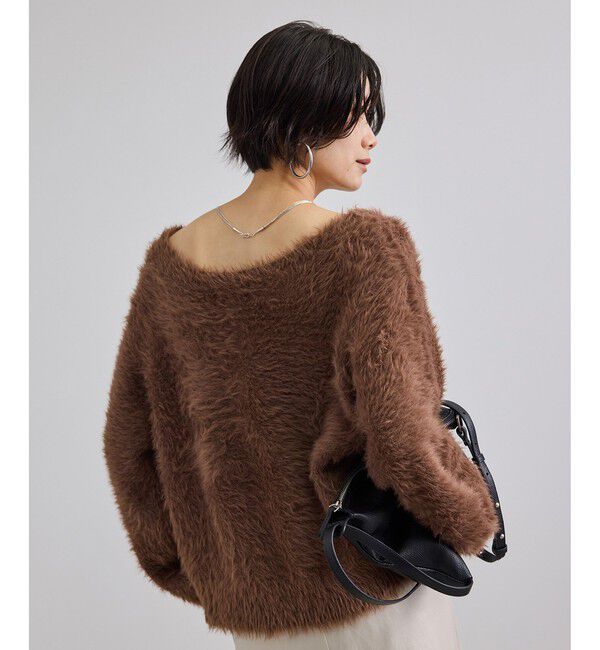 SALON adam et rope'「【WEB限定】シャギーヤーン2WAYカーディガン」|カーディガン|