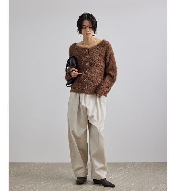 SALON adam et rope'「【WEB限定】シャギーヤーン2WAYカーディガン」|カーディガン|
