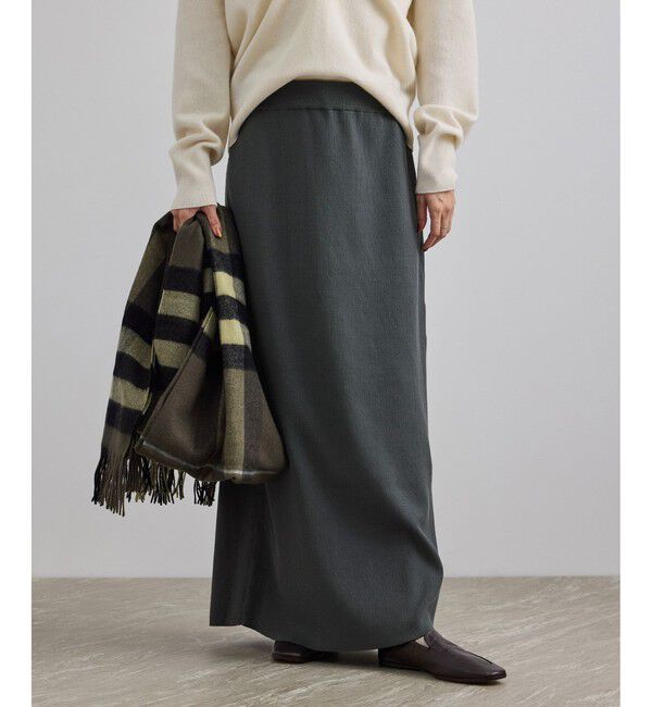 SALON adam et rope'「【WEB限定】コットンリブニットナロースカート」|スカート|