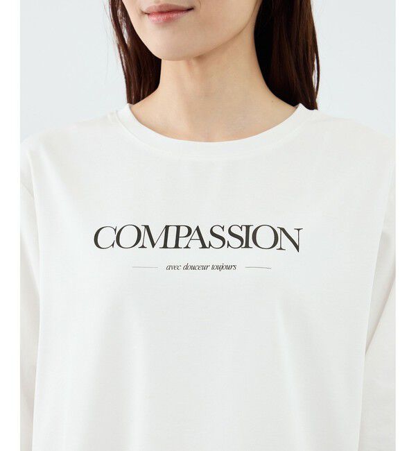 Rope&rsquo;Picnic「RENUロゴプリントロングTシャツ/UVカット・イージーケア」|Tシャツ・カットソー|