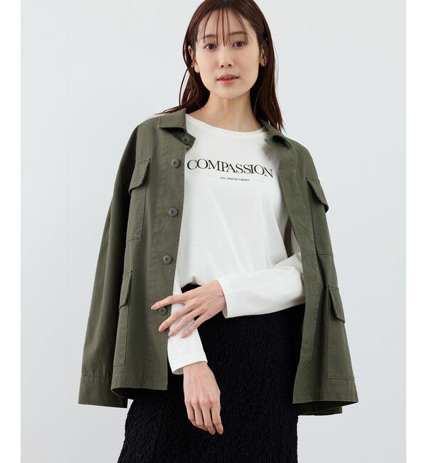 Rope&rsquo;Picnic「RENUロゴプリントロングTシャツ/UVカット・イージーケア」|Tシャツ・カットソー|