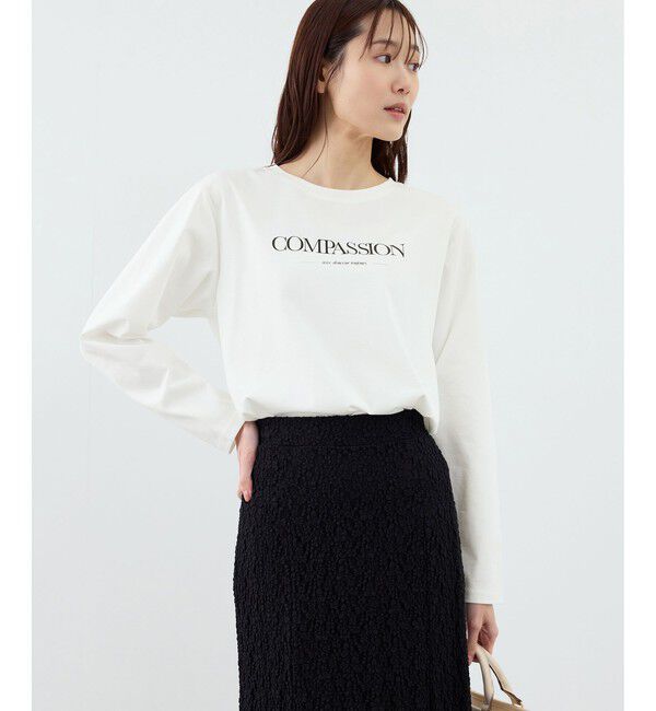 Rope&rsquo;Picnic「RENUロゴプリントロングTシャツ/UVカット・イージーケア」|Tシャツ・カットソー|