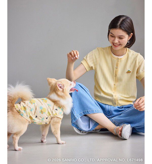 Rope&rsquo;Picnic「【サンリオキャラクターズ&times;ROPE' PICNIC】日焼けデザイン 透かしカットソーカーディガン」|カーディガン|