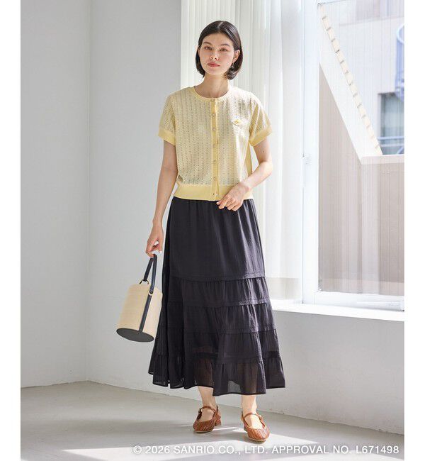 Rope&rsquo;Picnic「【サンリオキャラクターズ&times;ROPE' PICNIC】日焼けデザイン 透かしカットソーカーディガン」|カーディガン|