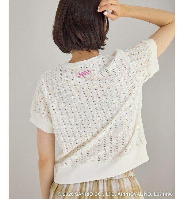 Rope&rsquo;Picnic「【サンリオキャラクターズ&times;ROPE' PICNIC】日焼けデザイン 透かしカットソーカーディガン」|カーディガン|