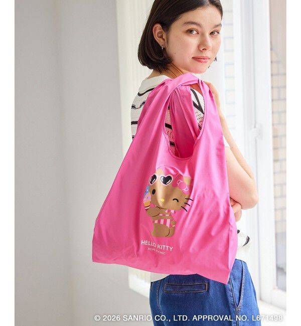ROPE PICNIC PASSAGE「【サンリオキャラクターズ&times;ROPE' PICNIC】日焼けデザイン 折りたたみエコトートバッグ」|エコバッグ|