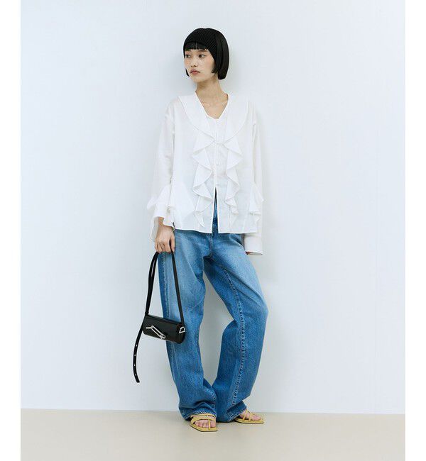 ADAM ET ROPE'「【WEB限定】オーバーラッフルフリルブラウス」|シャツ・ブラウス|