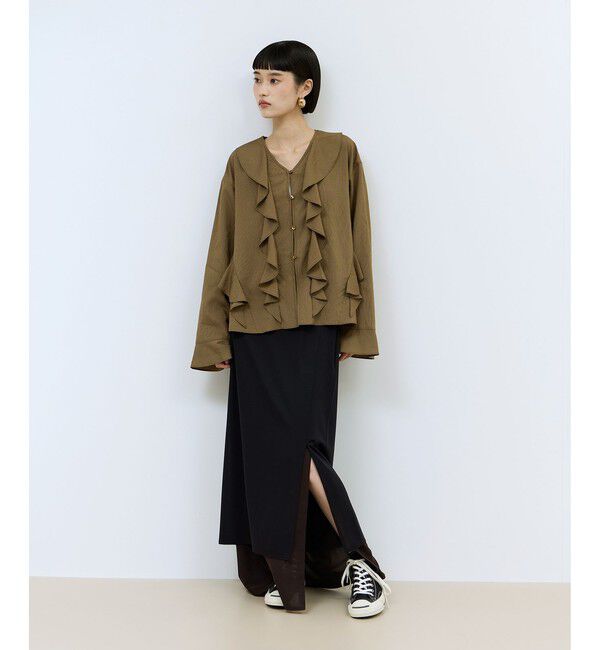 ADAM ET ROPE'「【WEB限定】オーバーラッフルフリルブラウス」|シャツ・ブラウス|