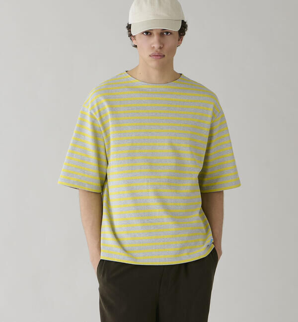 ORCIVAL「ORCIVAL | コットンロード クルーネック 半袖バスクシャツ MEN」|Tシャツ・カットソー|YELLOW系1