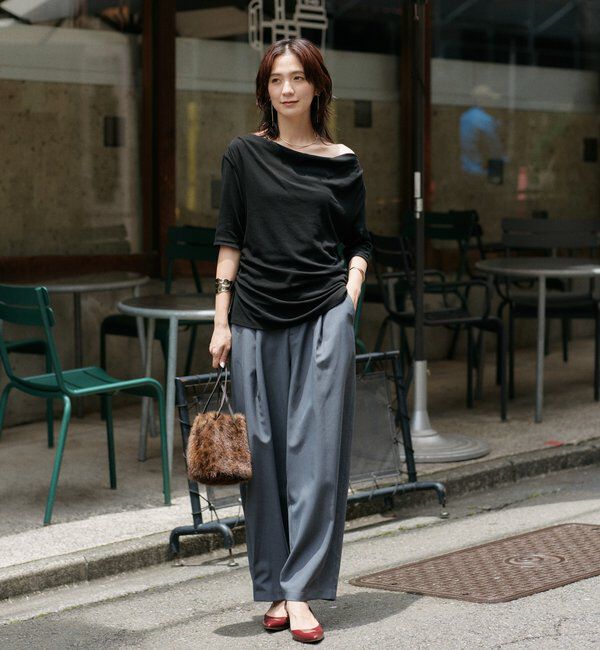  「【接触冷感】ゴブソデネックコンシャスカットソー」|Tシャツ・カットソー|