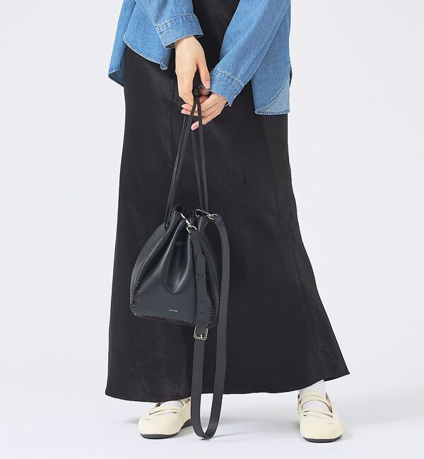 ABAHOUSE「【YArKA/ヤーカ】real leather knit embroidery」|ショルダー・メッセンジャー|ブラック