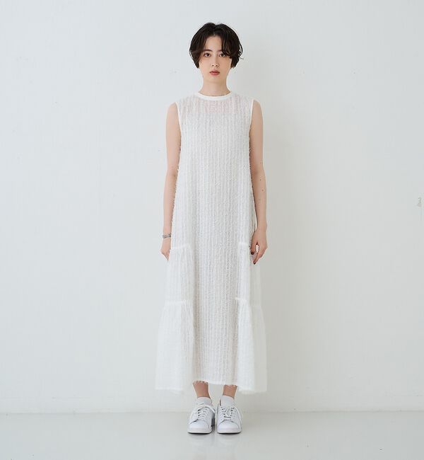 Rouge vif「【人気追加】フェザーノースリーブワンピース」|ワンピース|