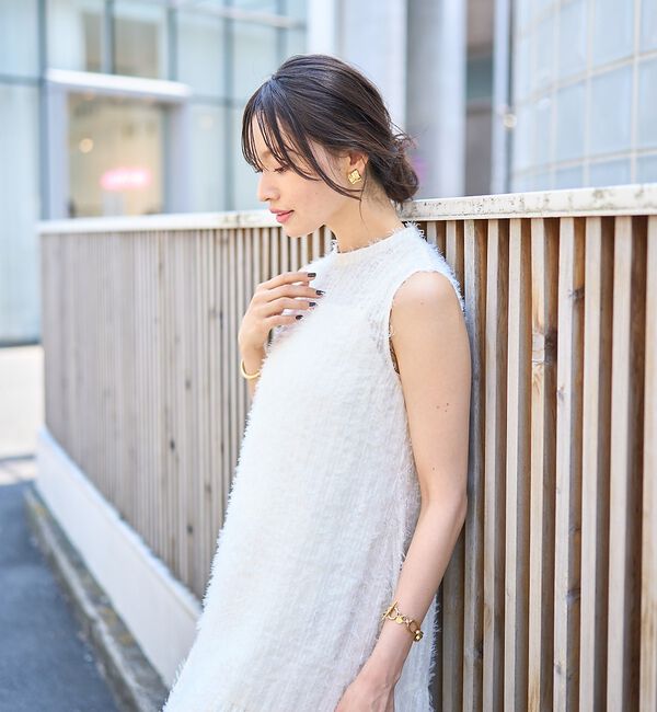 Rouge vif「【人気追加】フェザーノースリーブワンピース」|ワンピース|