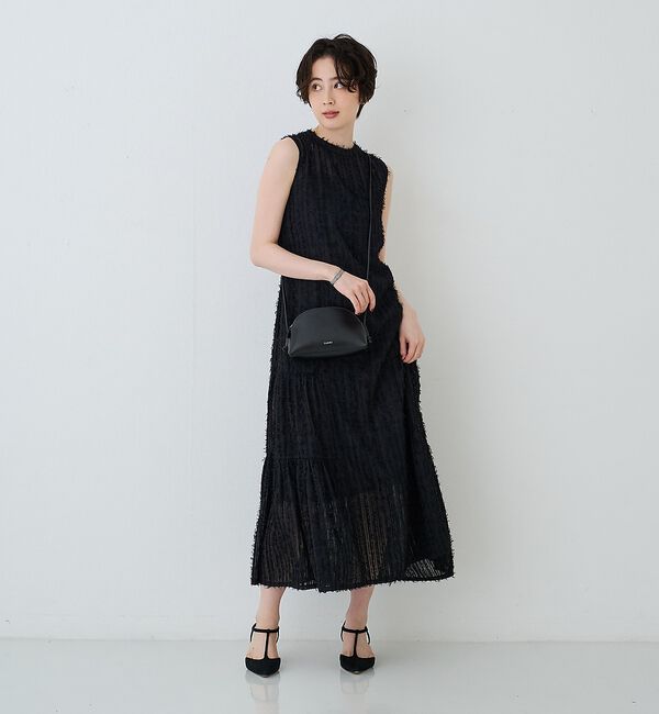 Rouge vif「【人気追加】フェザーノースリーブワンピース」|ワンピース|