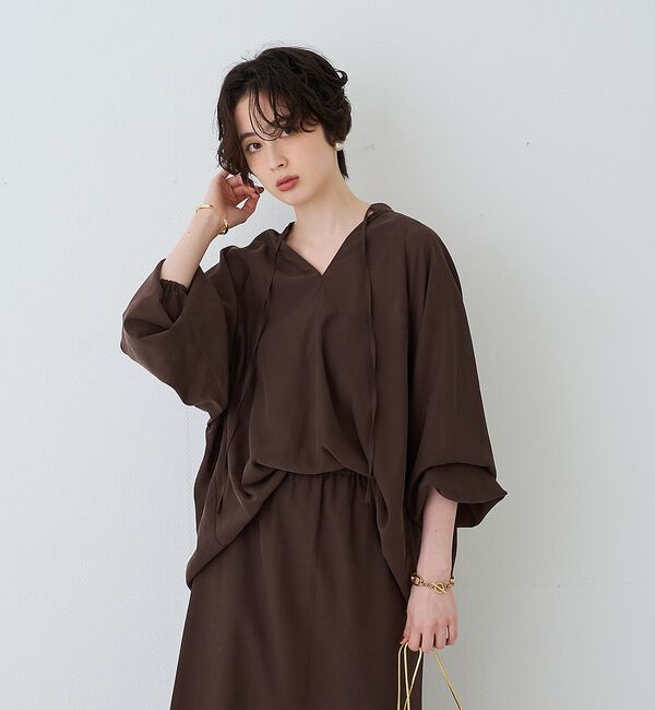Rouge vif「【セットアップ対応】フィブリルスキッパーブラウス」|シャツ・ブラウス|