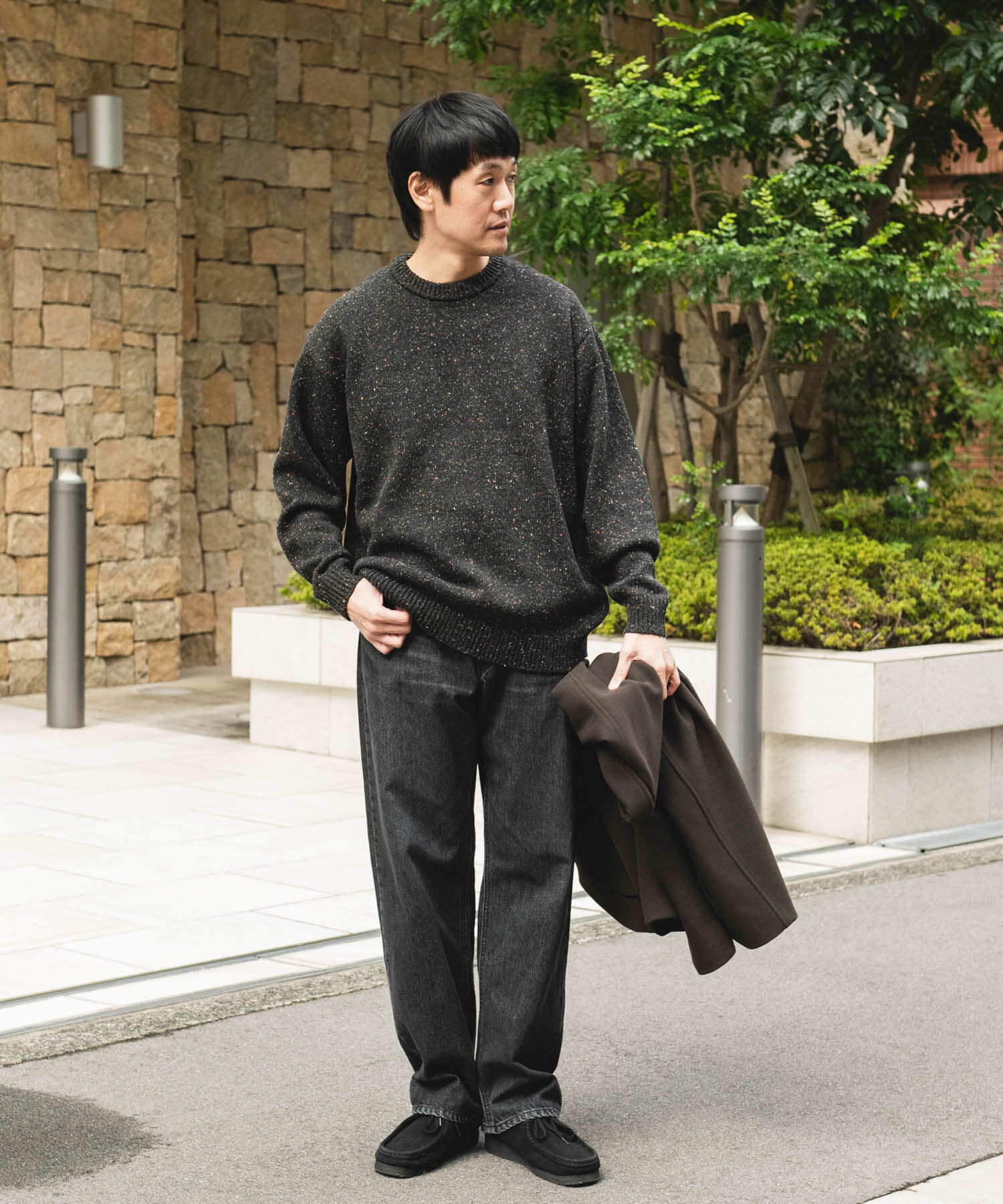 URBAN RESEARCH DOORS「ウールブレンドネップクルーネックニット」|ニット・セーター|