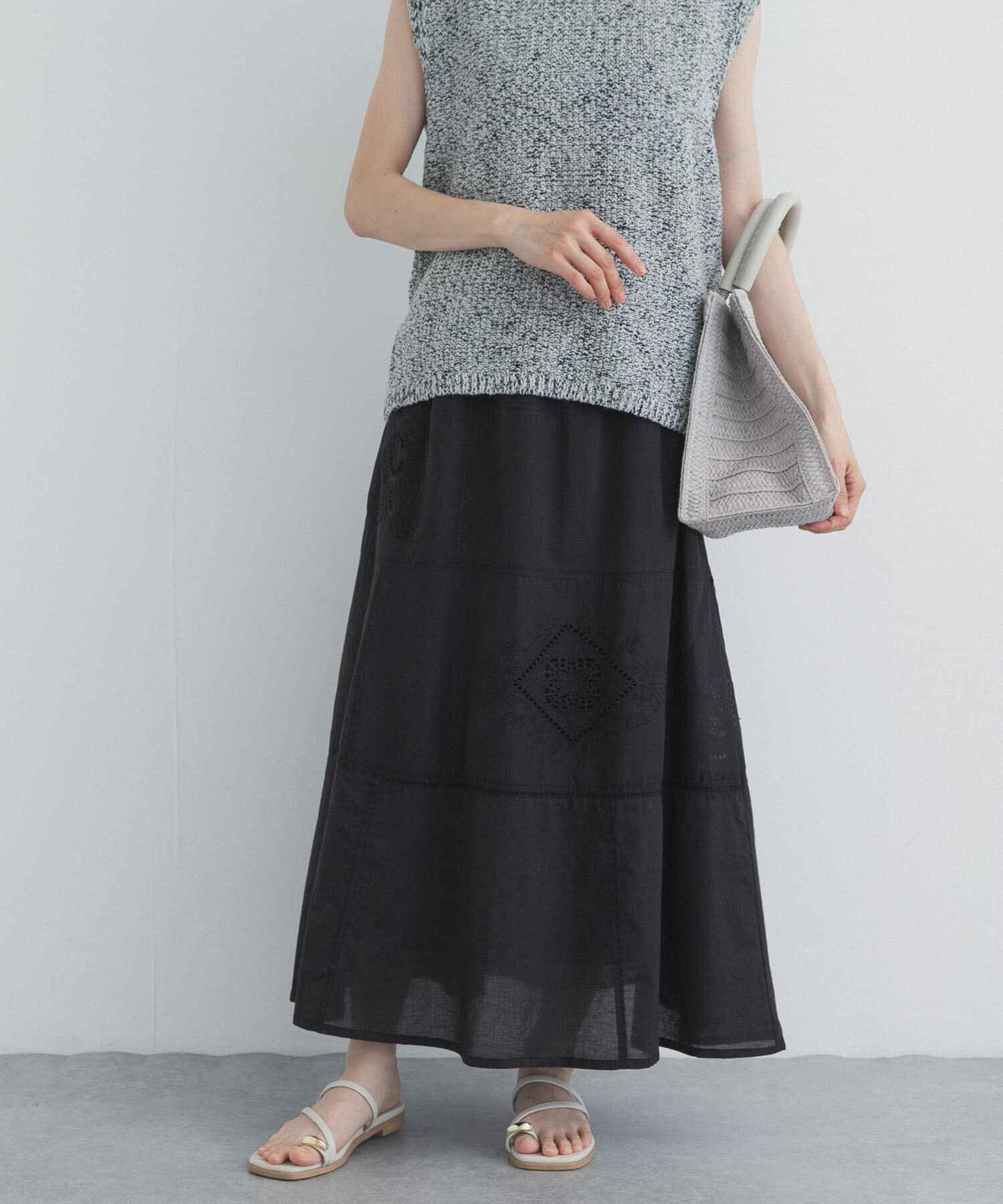 URBAN RESEARCH DOORS「パッチワーク刺繍スカート」|スカート|