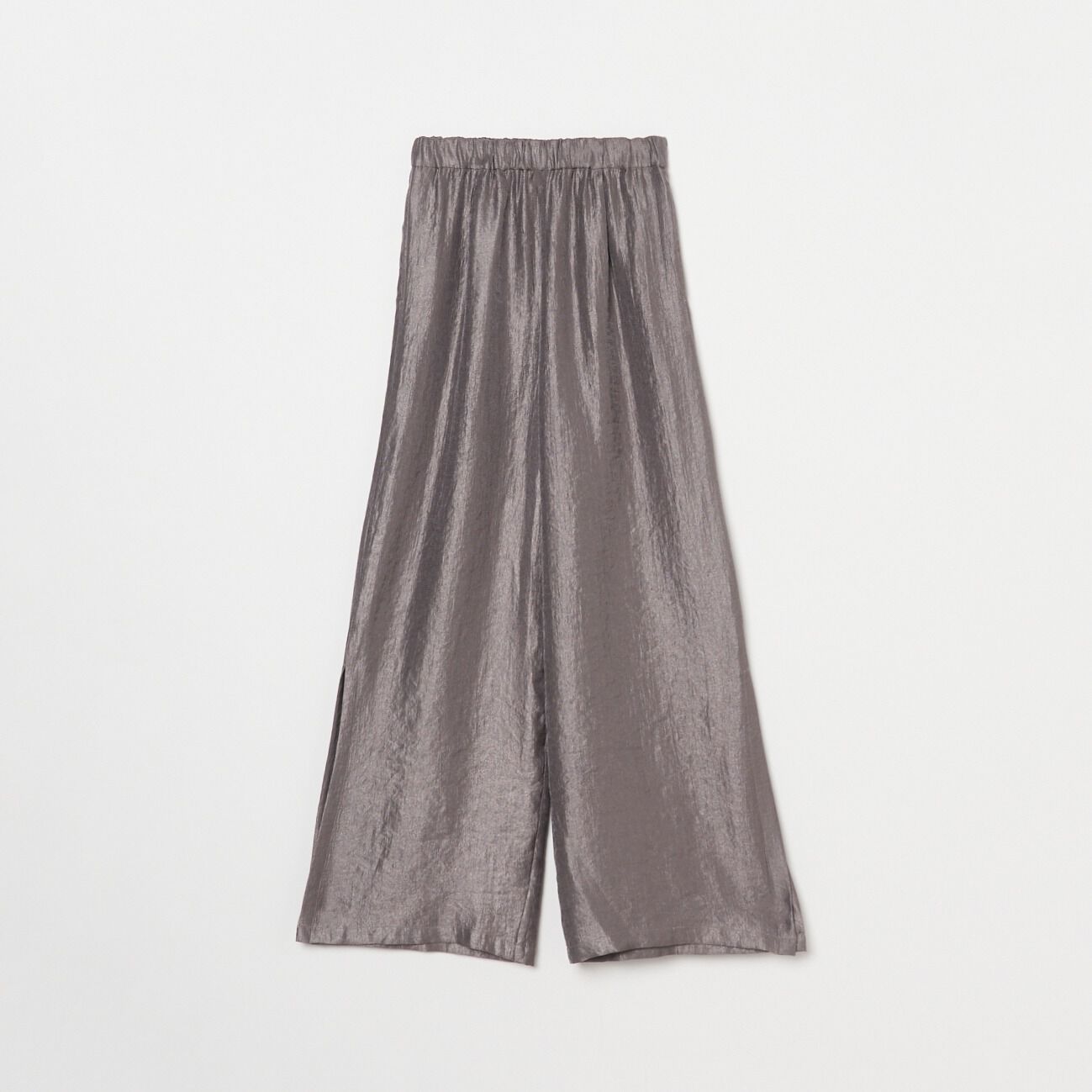 HELIOPOLE「HELIOPOLE SATIN SLIT EASY PANTS」|チノ|ダークブラウン