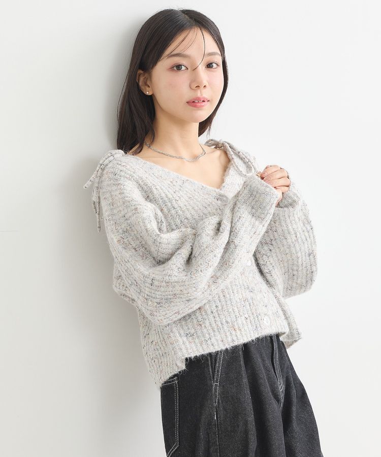 earth music&ecology「SET2点ショートカーディガン＋リボンキャミソール」|カーディガン|