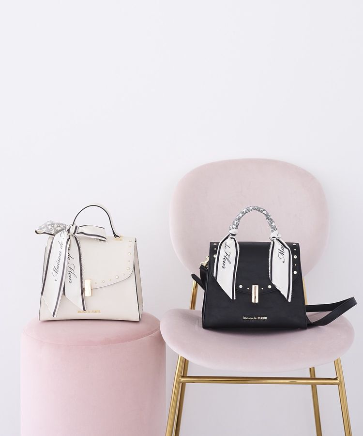 Maison de FLEUR「スタッズフラップ2Wayバッグ」|ハンドバッグ|