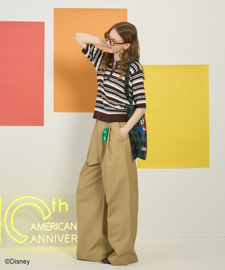 AMERICAN HOLIC「【Mickey&Friends】ケーブルニットポロ」|ニット・セーター|