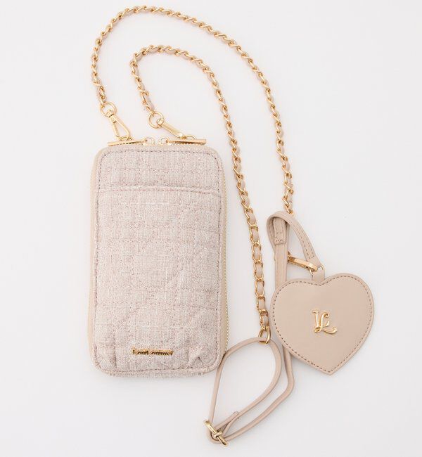  「【LouLoumei】アクスタ入れポケット内蔵スマホショルダー／ハートミラー付き」|ショルダー・メッセンジャー|ベージュ