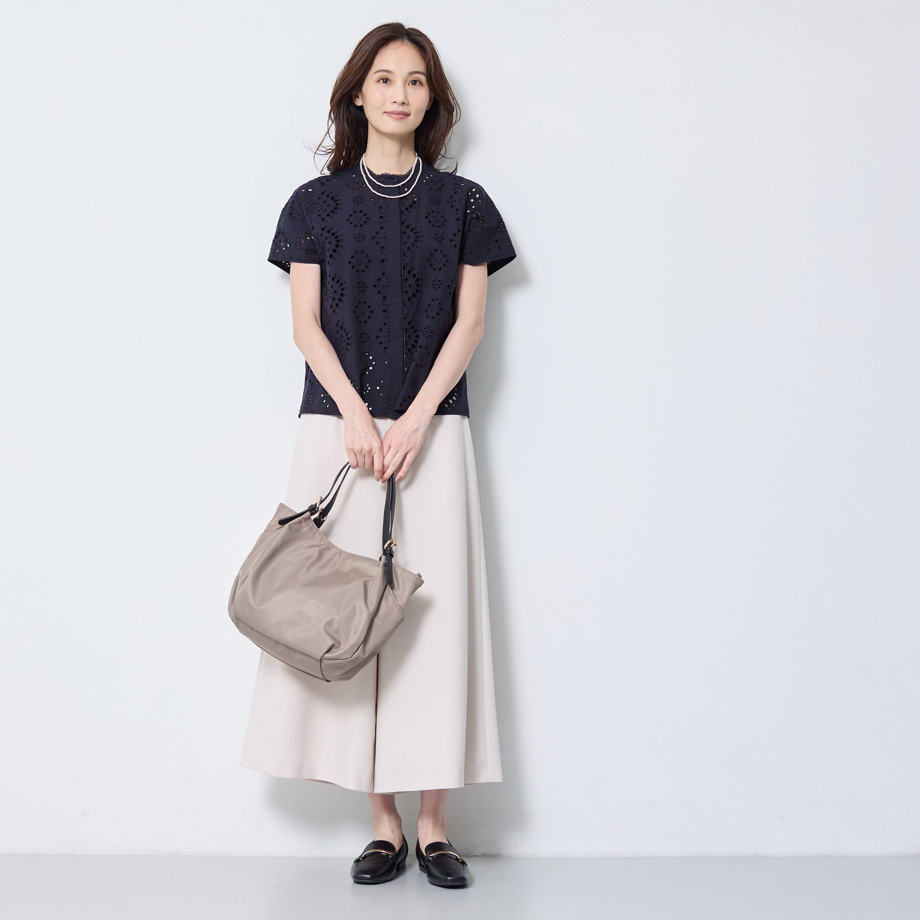 Reflect「【通勤◎】カットワーク刺繍レース シャツブラウス」|シャツ・ブラウス|