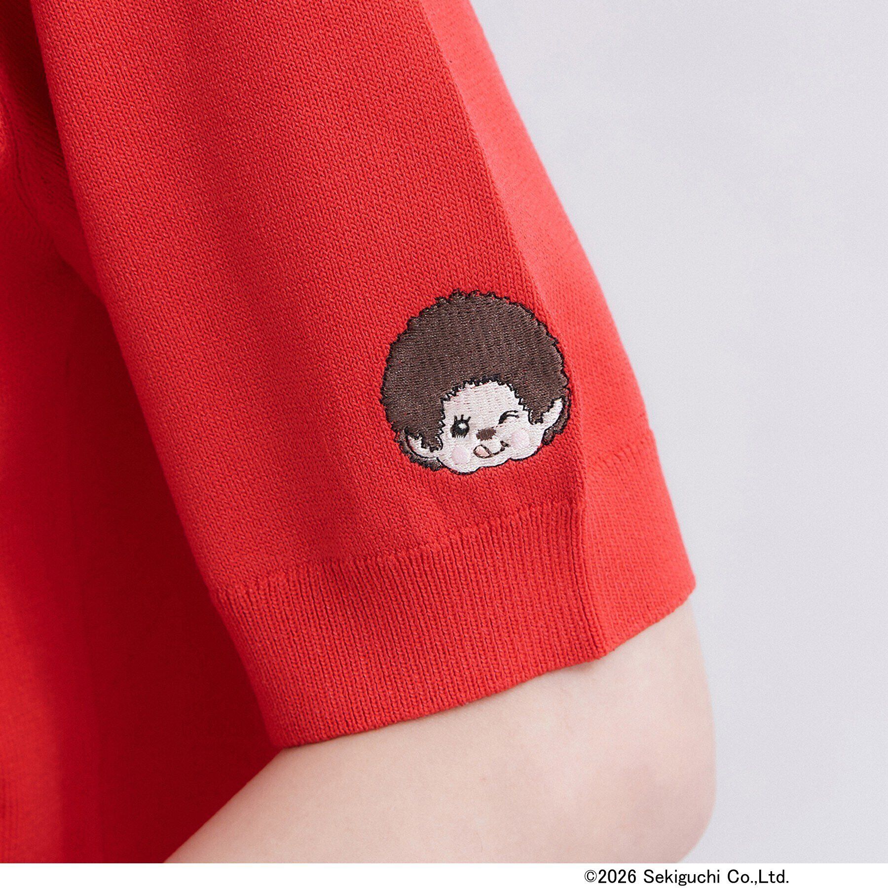 OPAQUE.CLIP「【モンチッチ】刺繍入りポロニット《洗濯機OK》」|ニット・セーター|