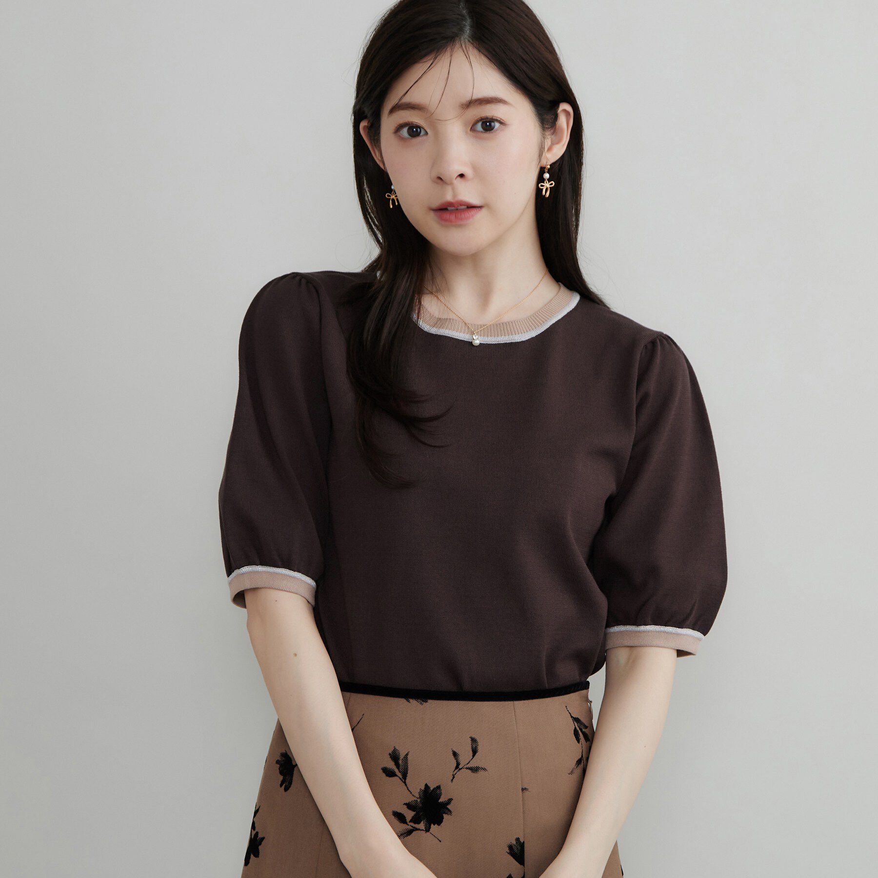Couture broach「ラメ配色プルオーバー」|ニット・セーター|