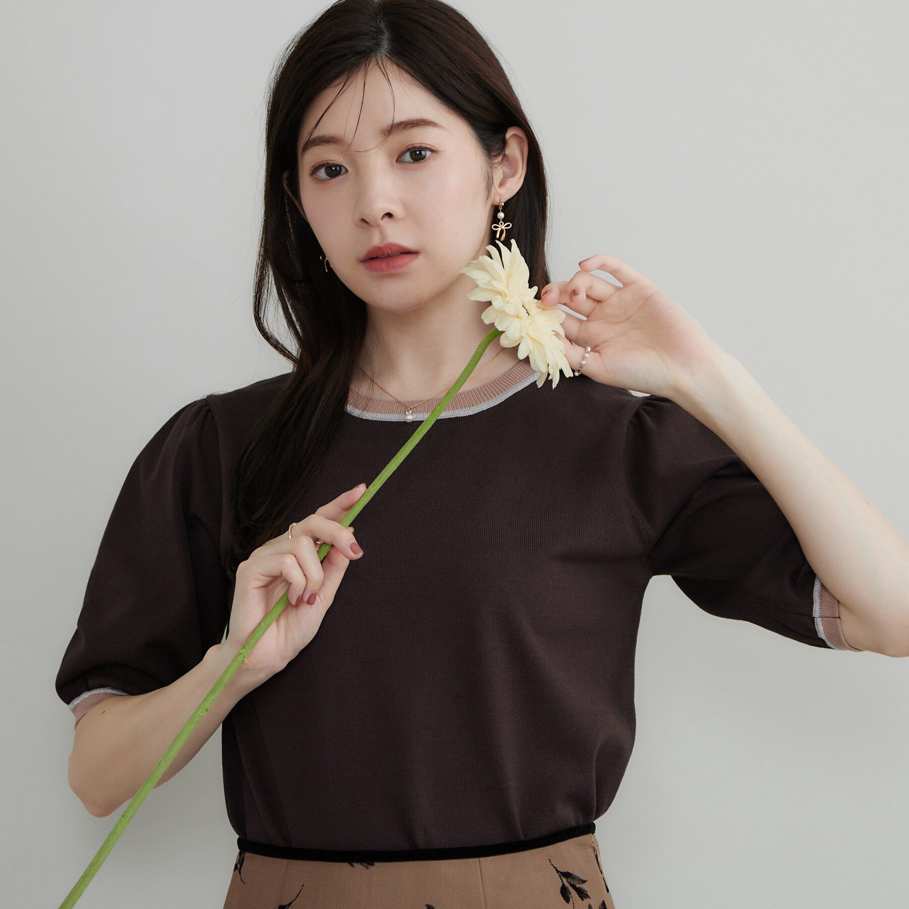 Couture broach「ラメ配色プルオーバー」|ニット・セーター|