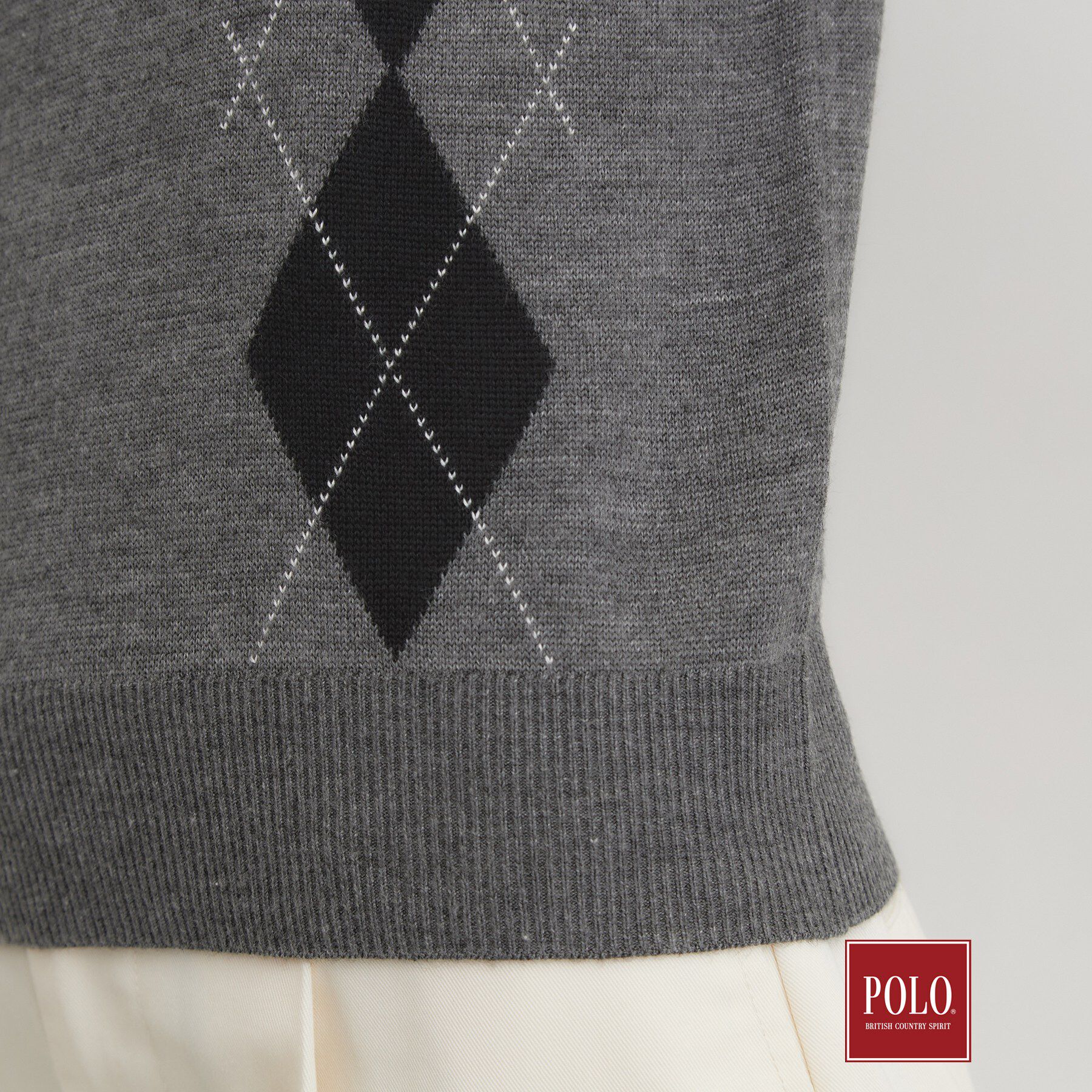 THE SHOP TK「POLO BCS/アーガイル半袖ニット」|ニット・セーター|