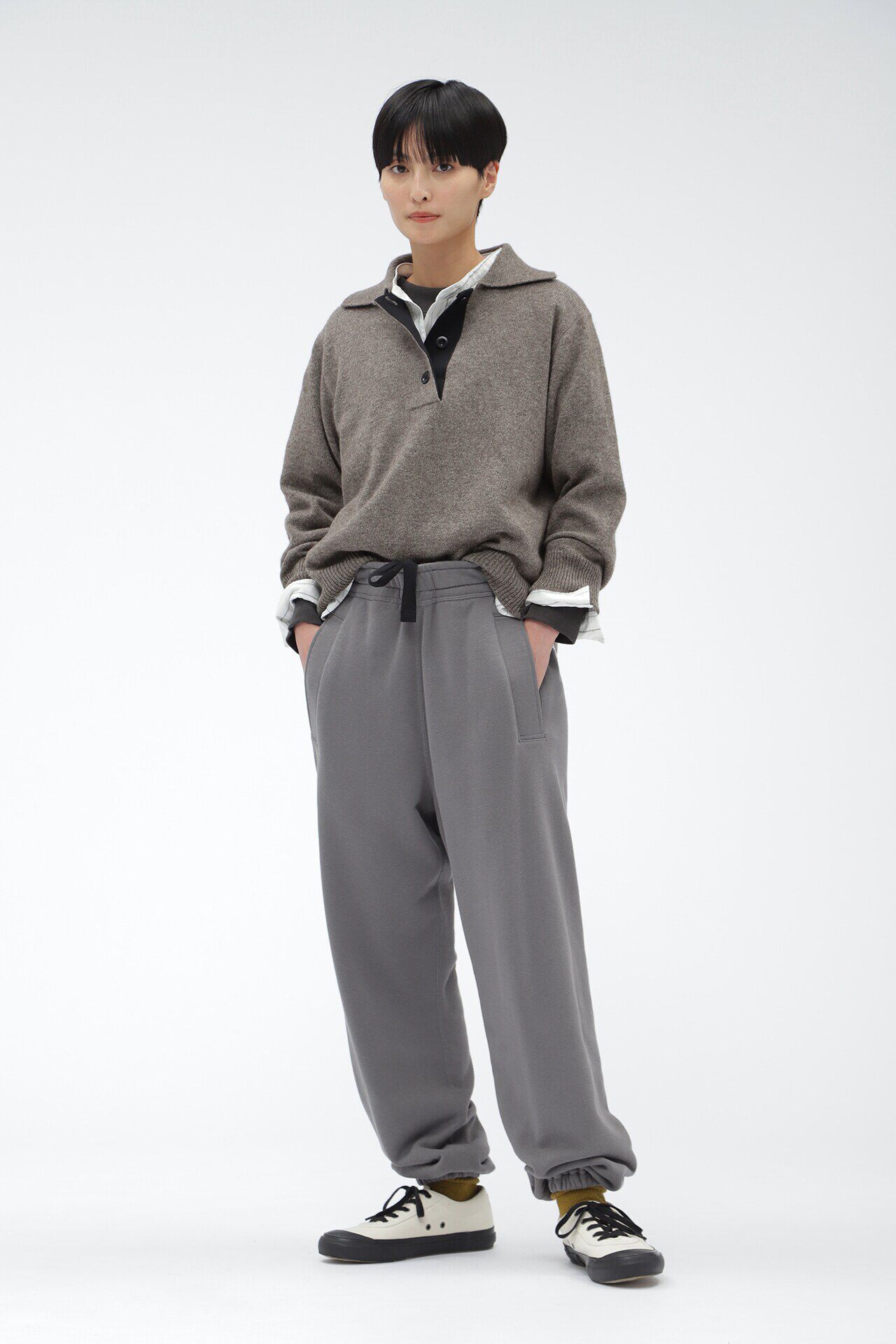 MHL.「LIGHT LOOPBACK COTTON」|Tシャツ・カットソー|CHARCOAL3