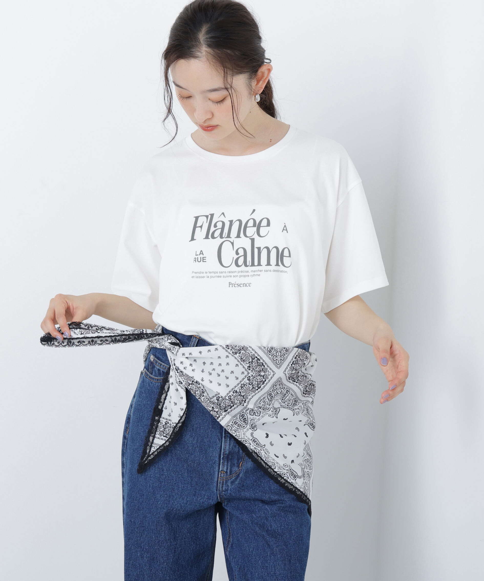  「〈N.〉スカーフ付ビッグTシャツ」|Tシャツ・カットソー|