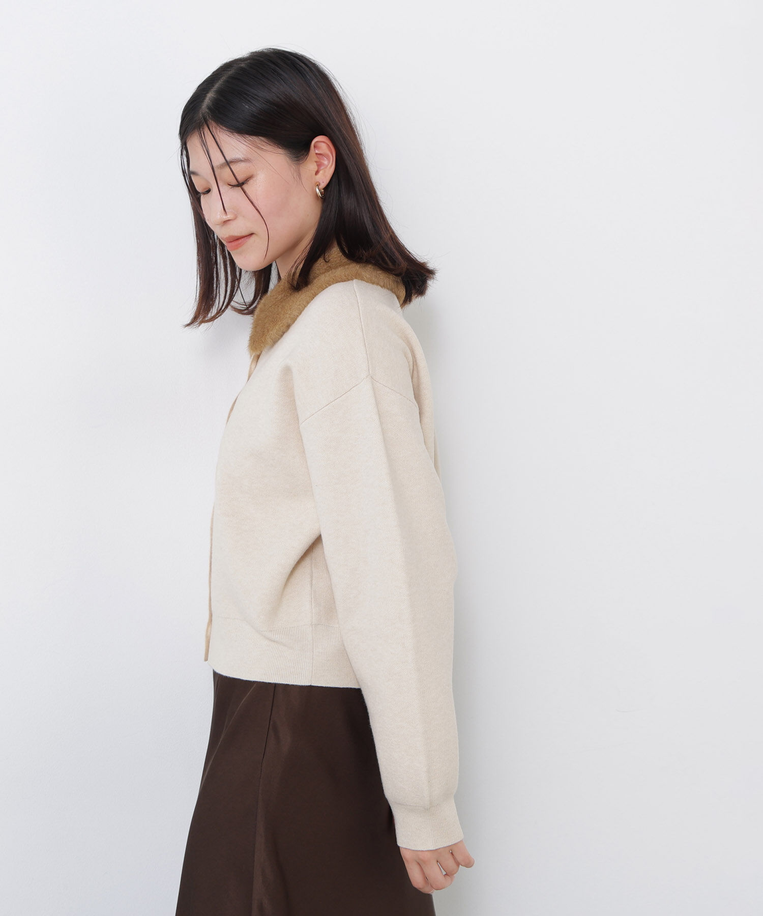  「〈N.〉ファーカラーカーディガン」|ニット・セーター|