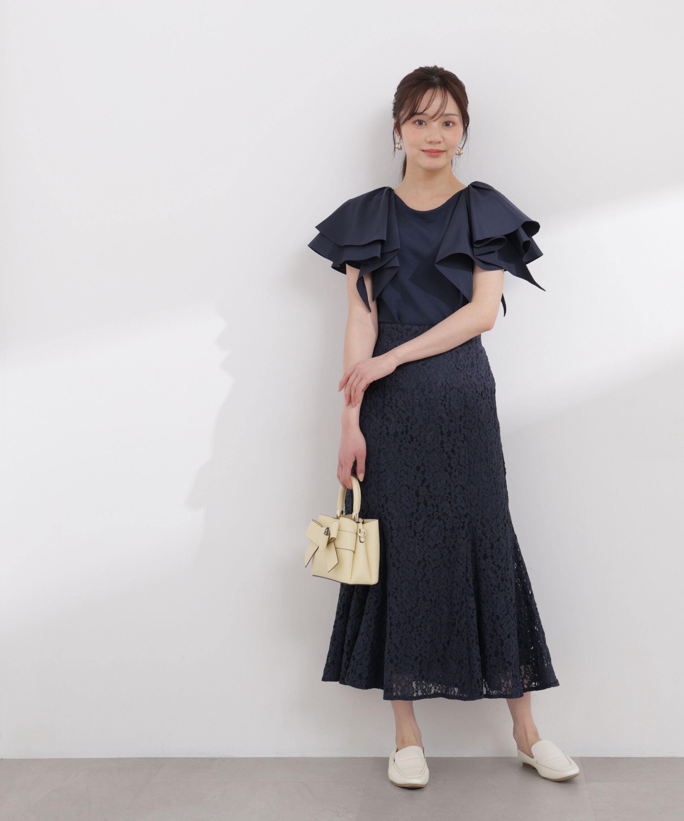 PROPORTION BODY DRESSING「ボリュームラッフルスリーブニット 26SS」|ニット・セーター|