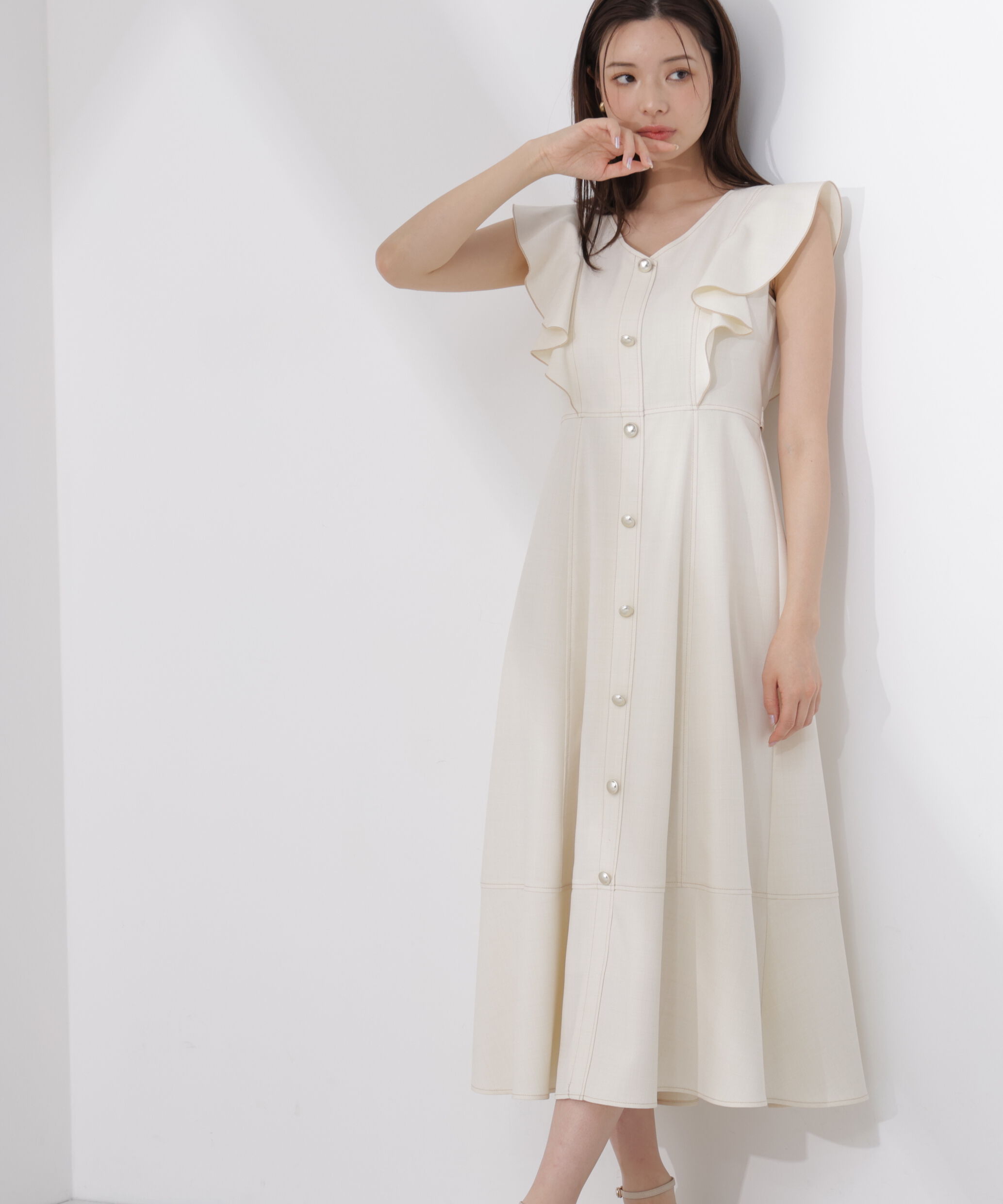 PROPORTION BODY DRESSING「フロントボタンステッチワンピース26SS」|ワンピース|